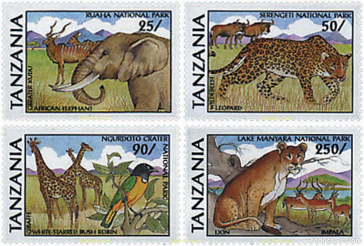 Sellos: 329536 MNH TANZANIA 1991 FAUNA AUTOCTONA