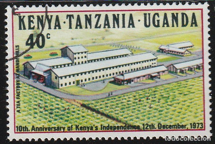 Sellos: Kenia Uganda Tanzania 1973 Scott 278 Sello * Factoria de Te Decimo Aniversario Independecia de Kenia