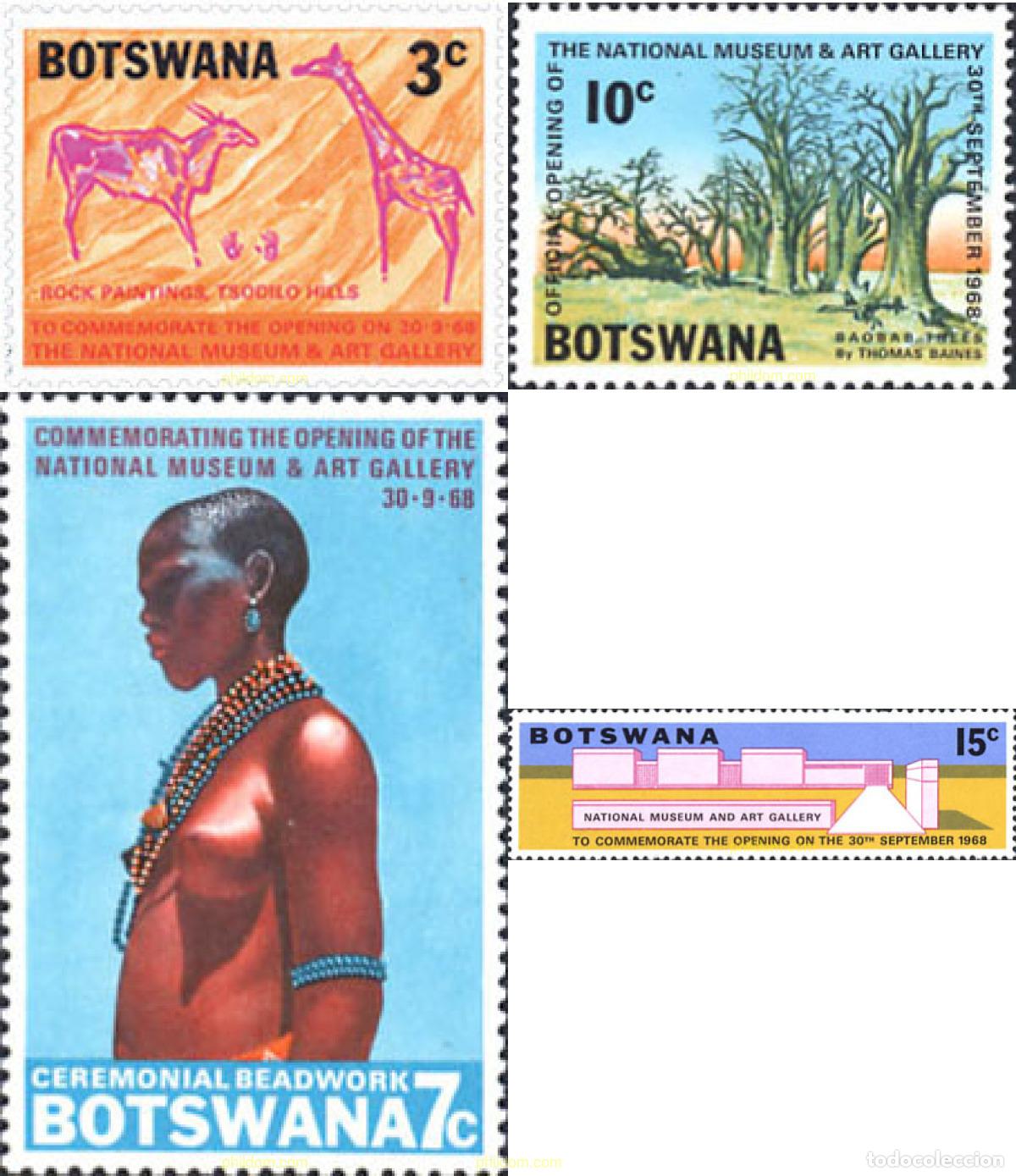Sellos: 72732 MNH BOTSWANA 1968 APERTURA DEL MUSEO NACIONAL Y LA GALERIA DE ARTE