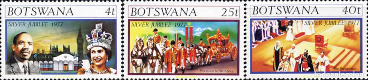 Sellos: 72740 MNH BOTSWANA 1977 25 ANIVERSARIO DE LA SUBIDA AL TRONO DE ISABEL II