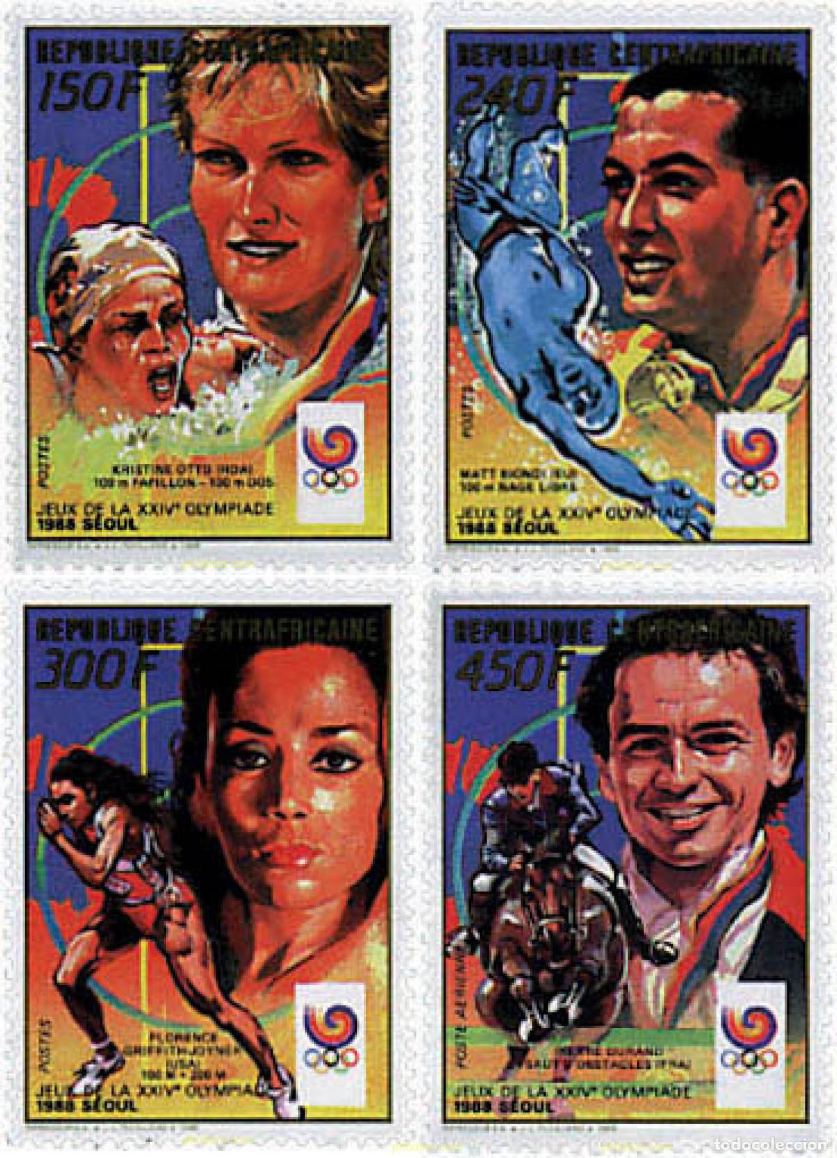 Sellos: 70455 MNH CENTROAFRICANA 1989 24 JUEGOS OLIMPICOS VERANO SEUL 1988