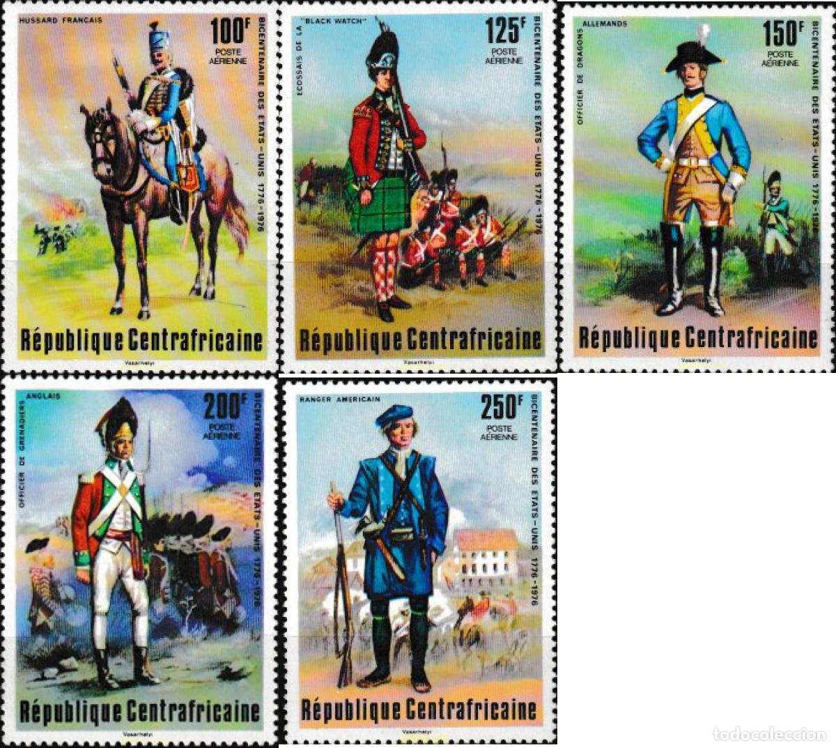 Sellos: 50782 MNH CENTROAFRICANA 1976 BICENTENARIO DE LA INDEPENDENCIA DE LOS ESTADOS UNIDOS