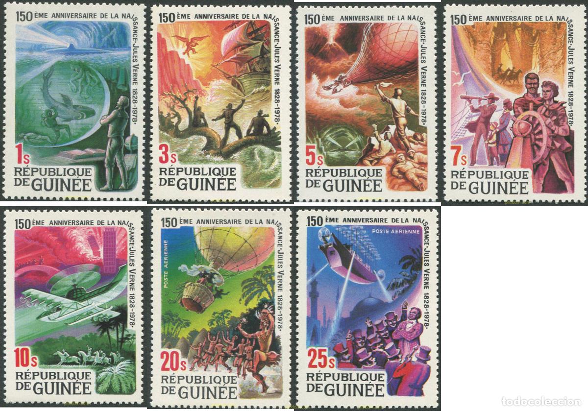Sellos: 71758 MNH GUINEA 1979 150 ANIVERSARIO DEL NACIMIENTO DE JULIO VERNE