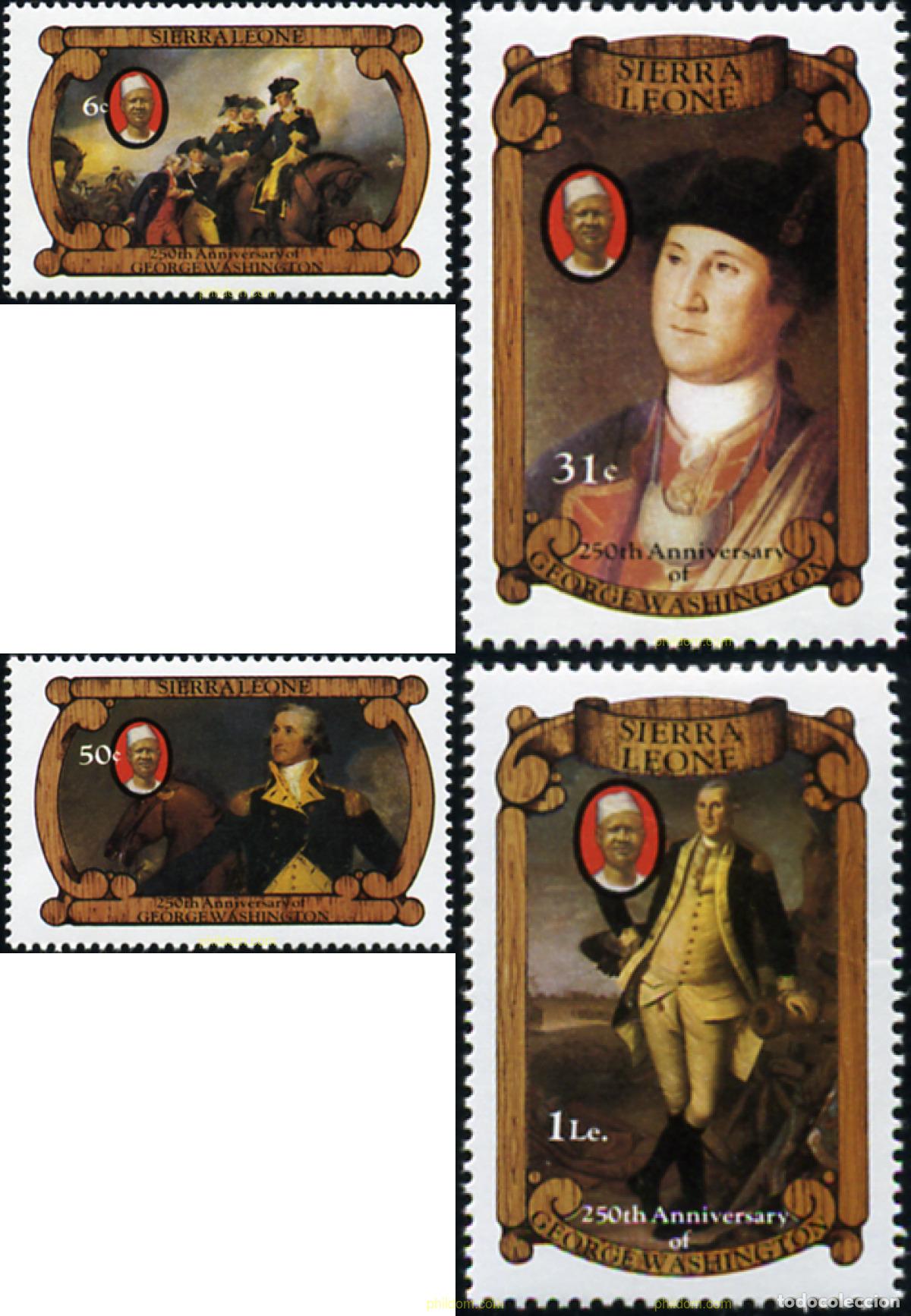 Sellos: 30109 MNH SIERRA LEONA 1982 250 ANIVERSARIO DEL NACIMIENTO DE G. WASHINGTON.