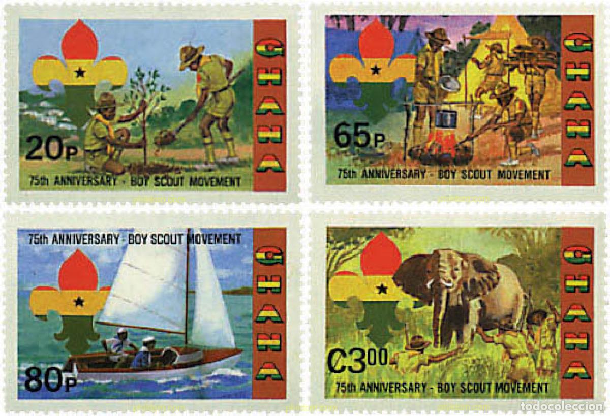 Sellos: 38860 MNH GHANA 1982 75 ANIVERSARIO DEL ESCULTISMO