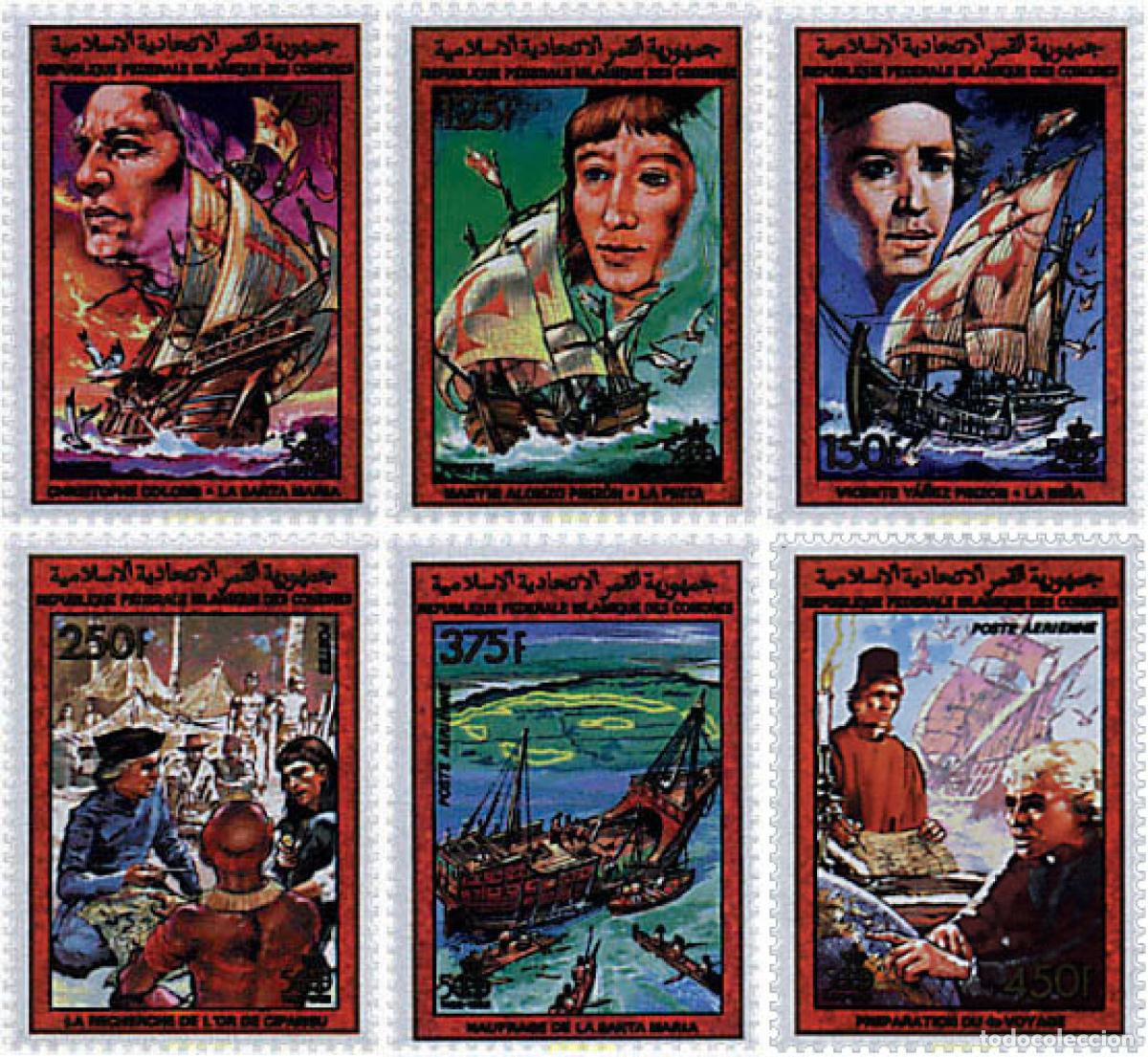 Sellos: 33163 MNH COMORES 1988 500 A&Ntilde;OS DEL DESCUBRIMIENTO DE AMERICA