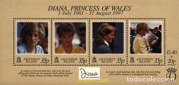 Sellos: 30675 MNH ASCENSION 1998 HOMENAJE A DIANA. PRINCESA DE GALES (1961-1997)