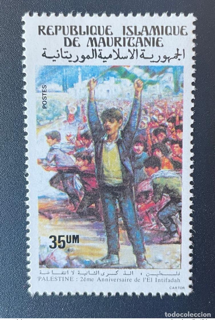 Sellos: Mauritania 1989 Mi. 960 2&ordm; aniversario de El Intifada Palestina 1 val. **