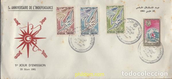 Sellos: 408385 MNH TUNEZ 1961 5 ANIVERSARIO DE LA INDEPENDENCIA