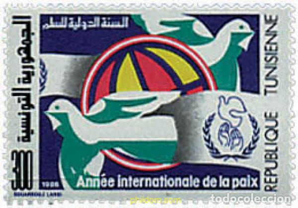 Sellos: 33829 MNH TUNEZ 1986 A&Ntilde;O INTERNACIONAL DE LA PAZ