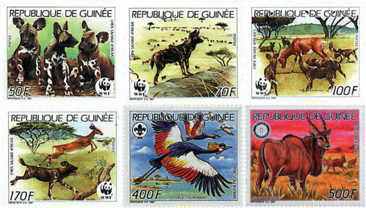 Sellos: 210655 MNH GUINEA 1987 FAUNA PROTEGIDA