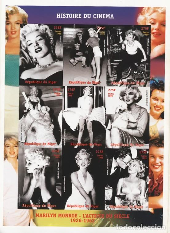 Sellos: Filatelia Cine Hoja Bloque Marilyn Monroe N&iacute;ger 1999 Nuevo