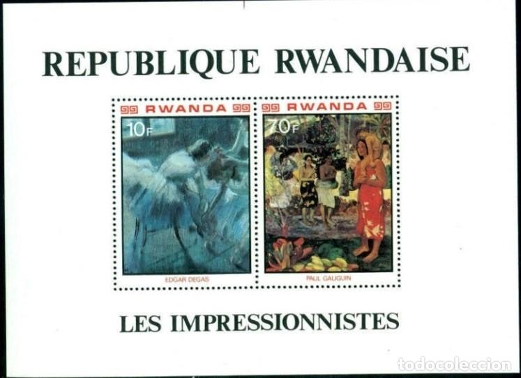 Sellos: RWANDA 1980 SHEET MNH IMPRESIONISTAS EDGAR DEGAS PAUL GAUGUIN ARTE PINTURAS ART PAINTINGS