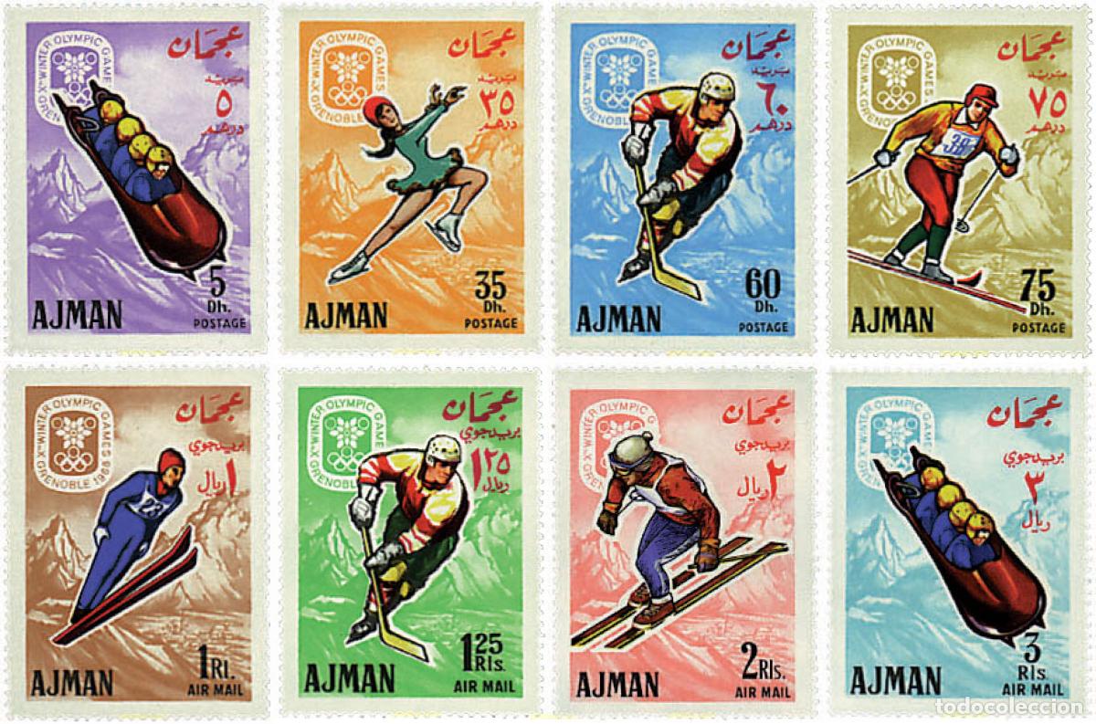 Sellos: 70525 MNH AJMAN 1967 10 JUEGOS OLIMPICOS INVIERNO GRENOBLE 1968