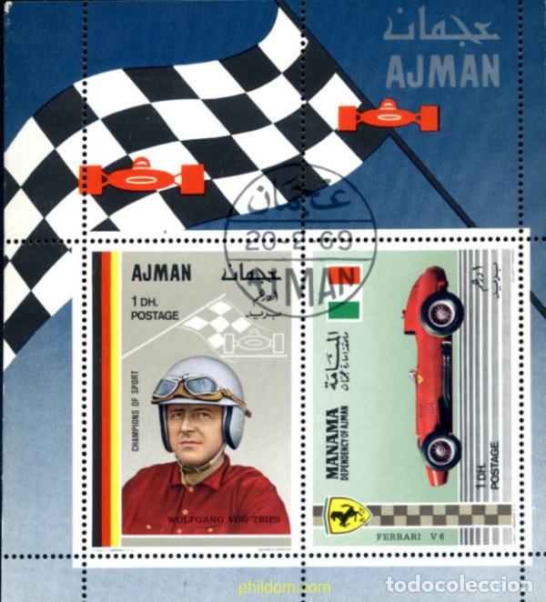 Sellos: 291004 HINGED AJMAN 1969 CAMPEONES DE AUTOMOVILISMO