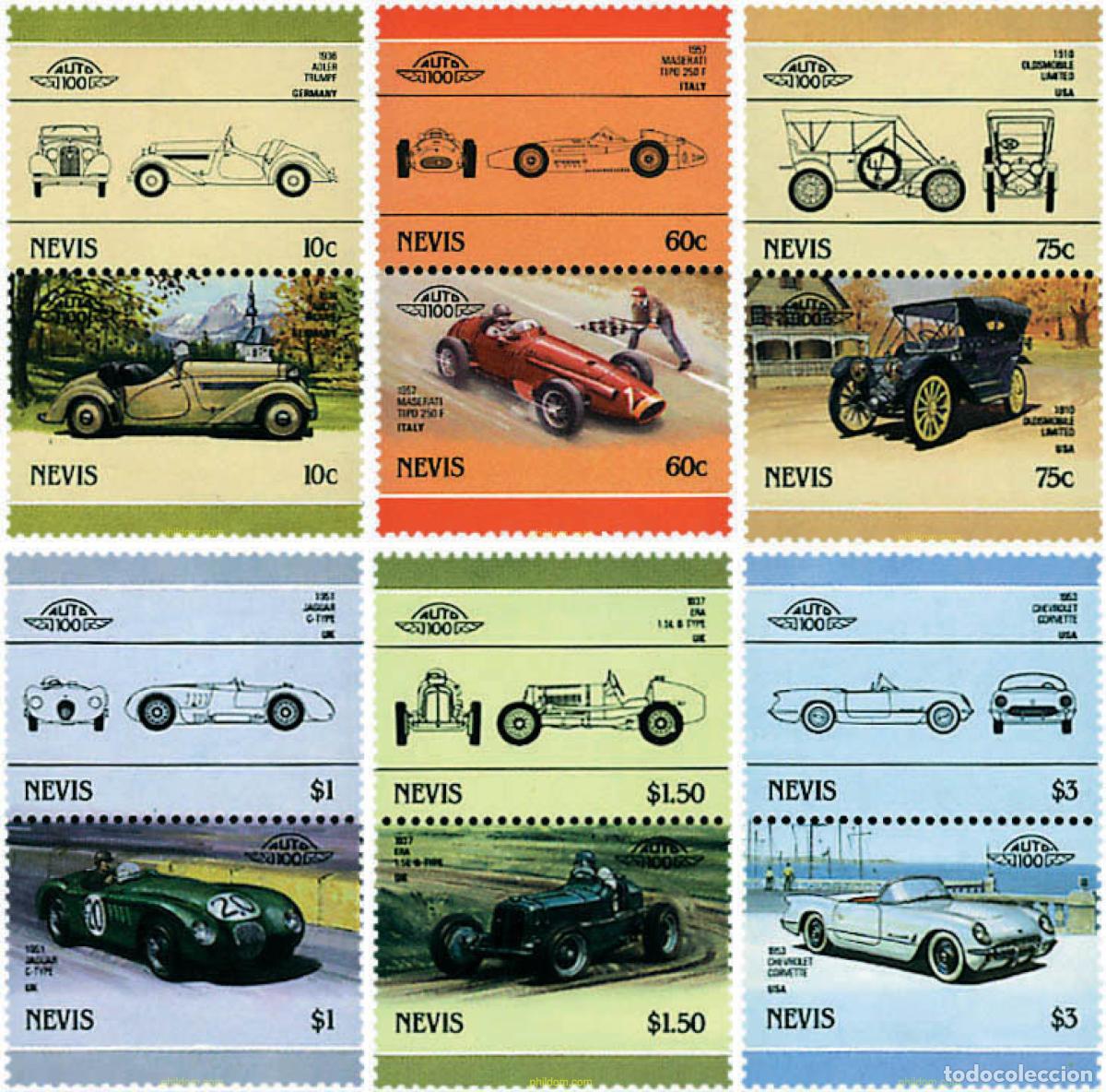 Sellos: 5918 MNH NEVIS 1986 AUTOMOVILES