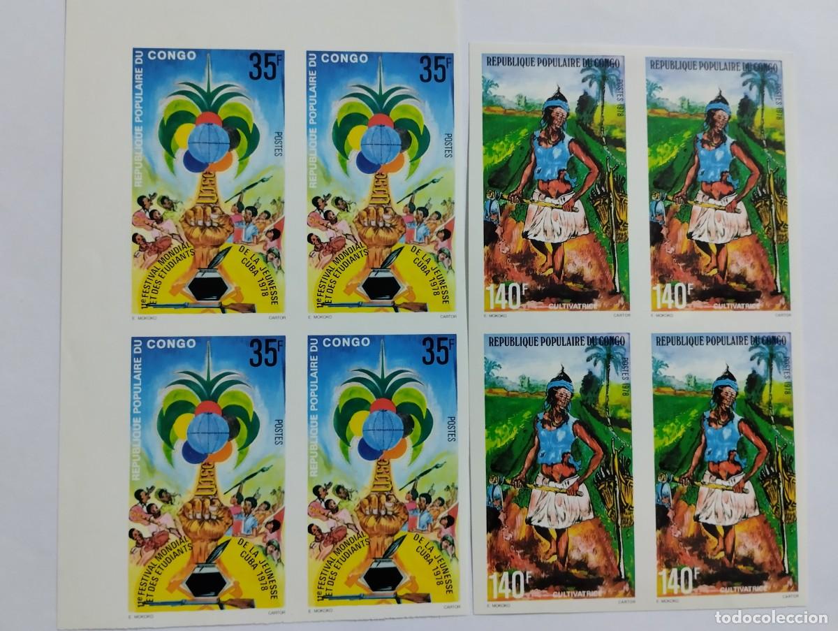 Sellos: SELLOS REP&Uacute;BLICA DEL CONGO, A&Ntilde;O 1978, CAMPESINO Y FESTIVAL MUNDIAL DE LA JUVENTUD Y DE LOS ESTUDIAN