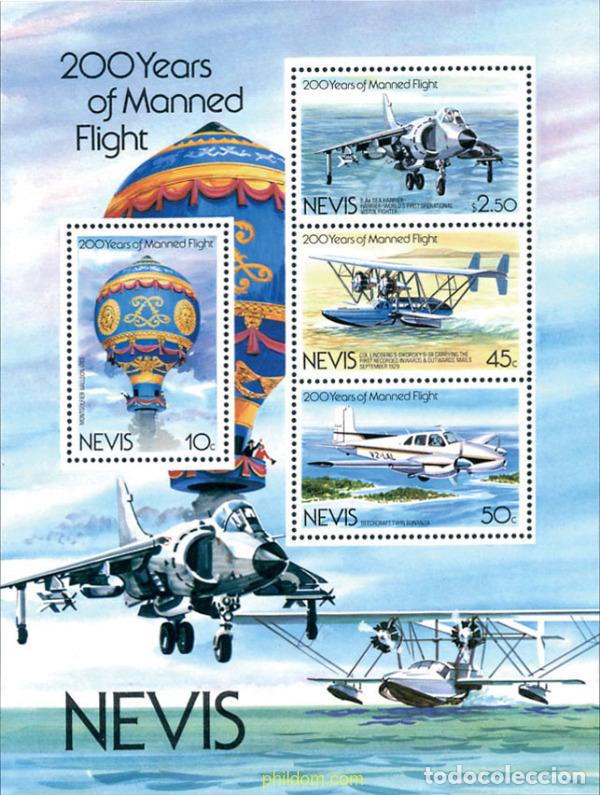 Sellos: 54338 MNH NEVIS 1983 200 ANIVERSARIO DEL PRIMER VUELO DEL HOMBRE