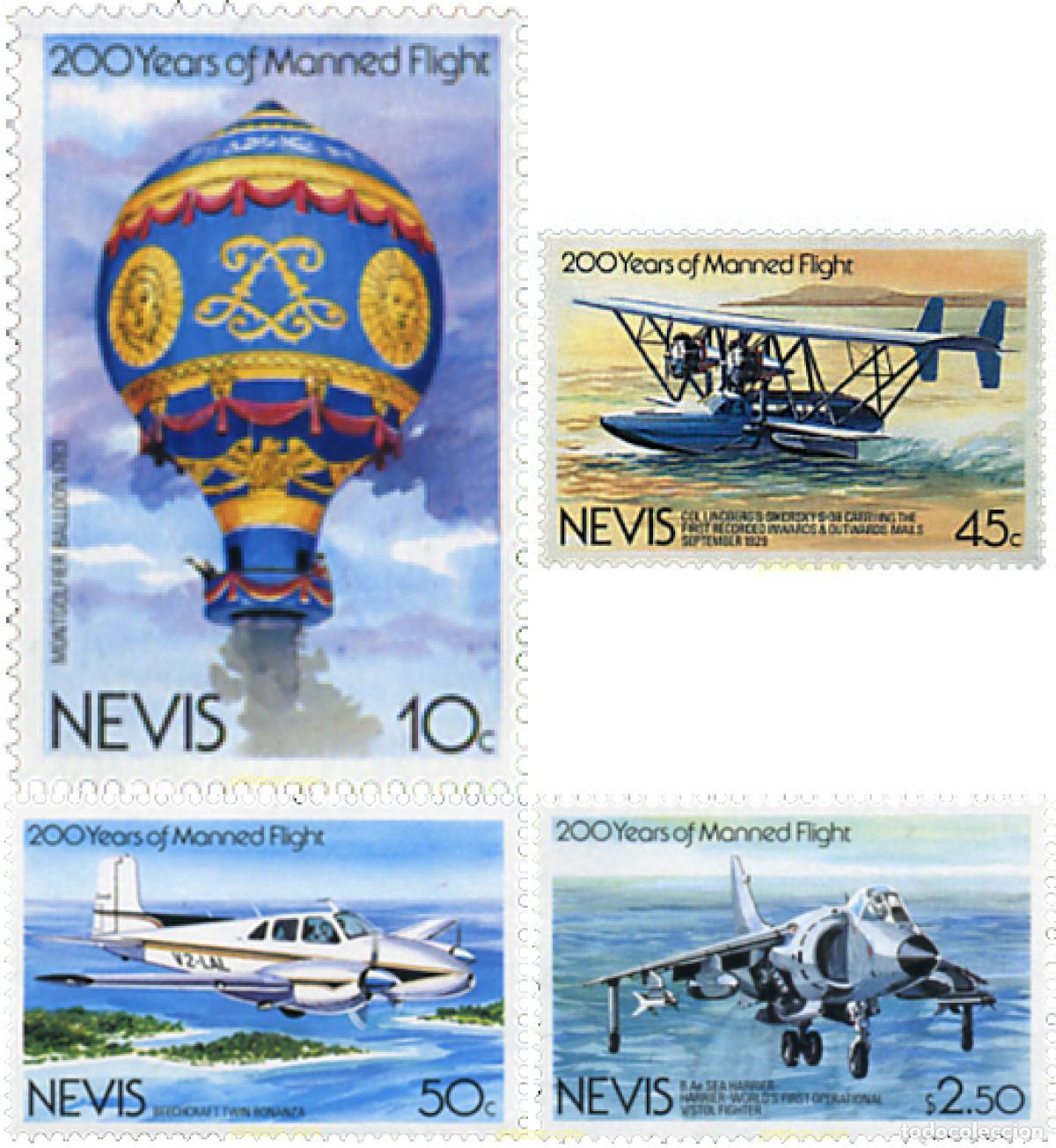 Sellos: 48729 MNH NEVIS 1983 200 ANIVERSARIO DEL PRIMER VUELO DEL HOMBRE