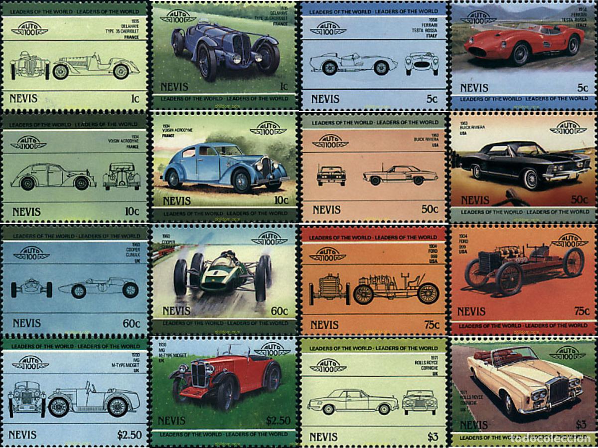Sellos: 46262 MNH NEVIS 1985 AUTOMOVILES