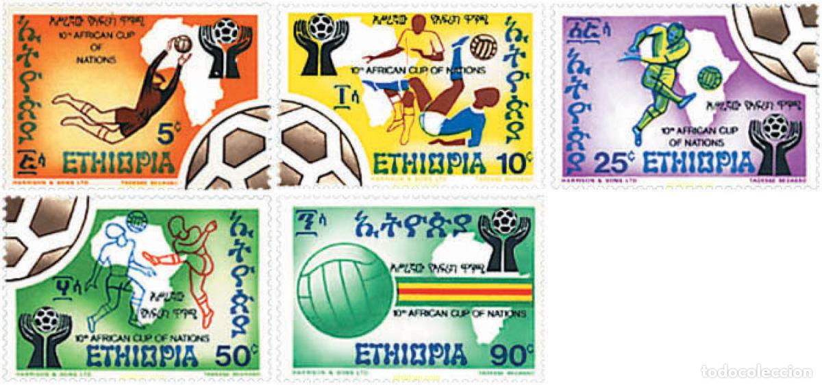 Sellos: 53264 MNH ETIOPIA 1976 10 COPA DE FUTBOL DE LAS NACIONES AFRICANAS