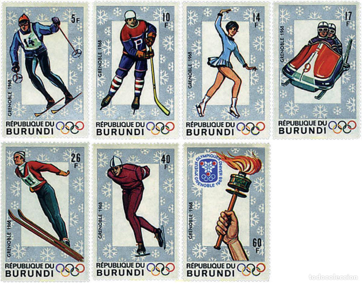 Sellos: 73304 MNH BURUNDI 1968 10 JUEGOS OLIMPICOS INVIERNO GRENOBLE 1968