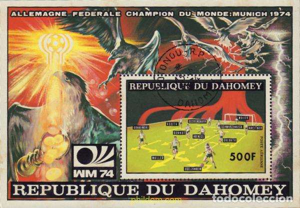 Sellos: 566841 USED DAHOMEY 1974 COPA DEL MUNDO DE FUTBOL. ALEMANIA-74