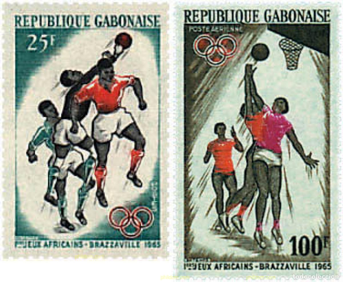 Sellos: 51962 MNH GABON 1965 JUEGOS AFRICANOS EN BRAZAVILLE