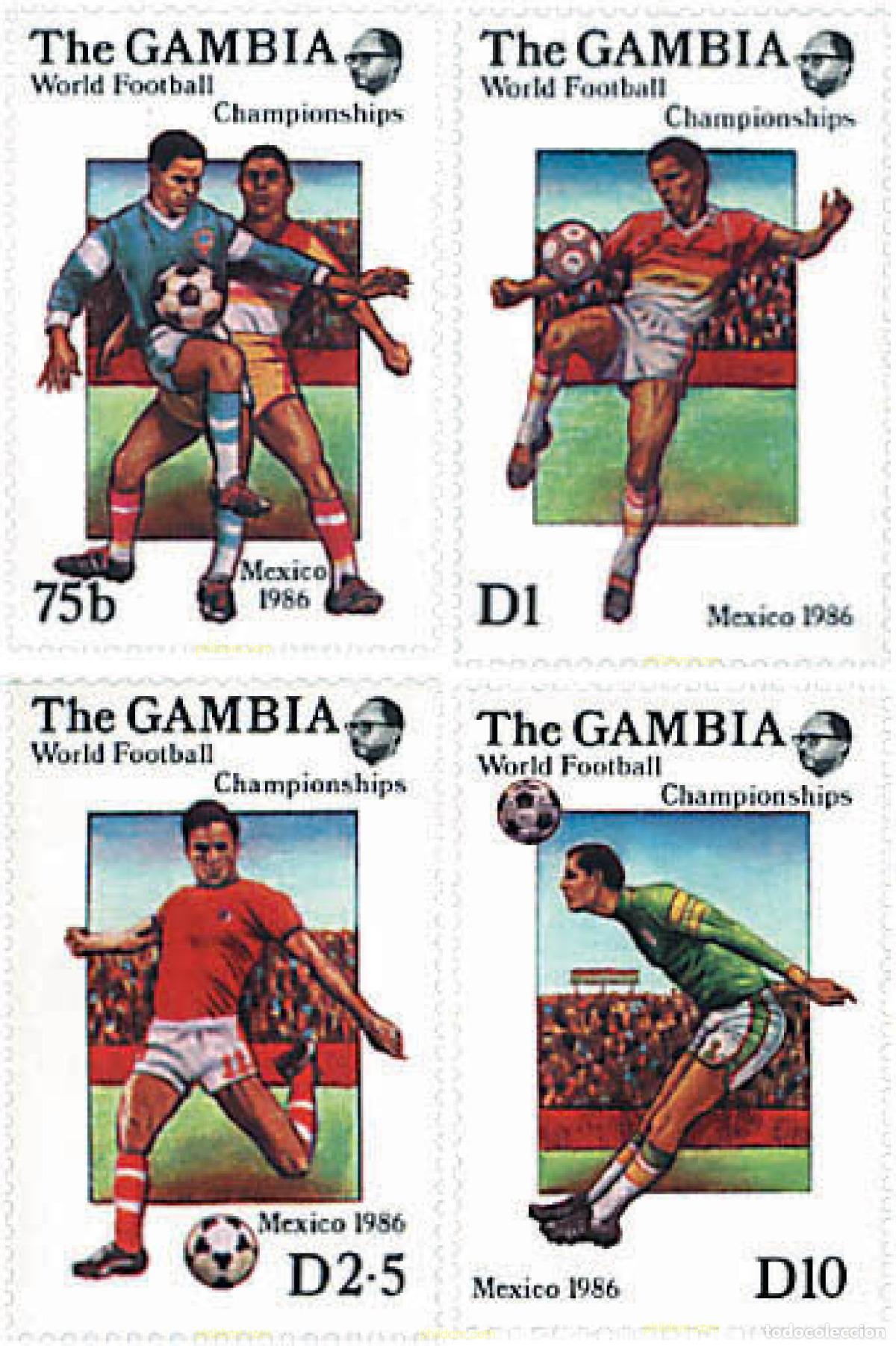 Sellos: 27498 MNH GAMBIA 1986 COPA DEL MUNDO DE FUTBOL. MEXICO-86