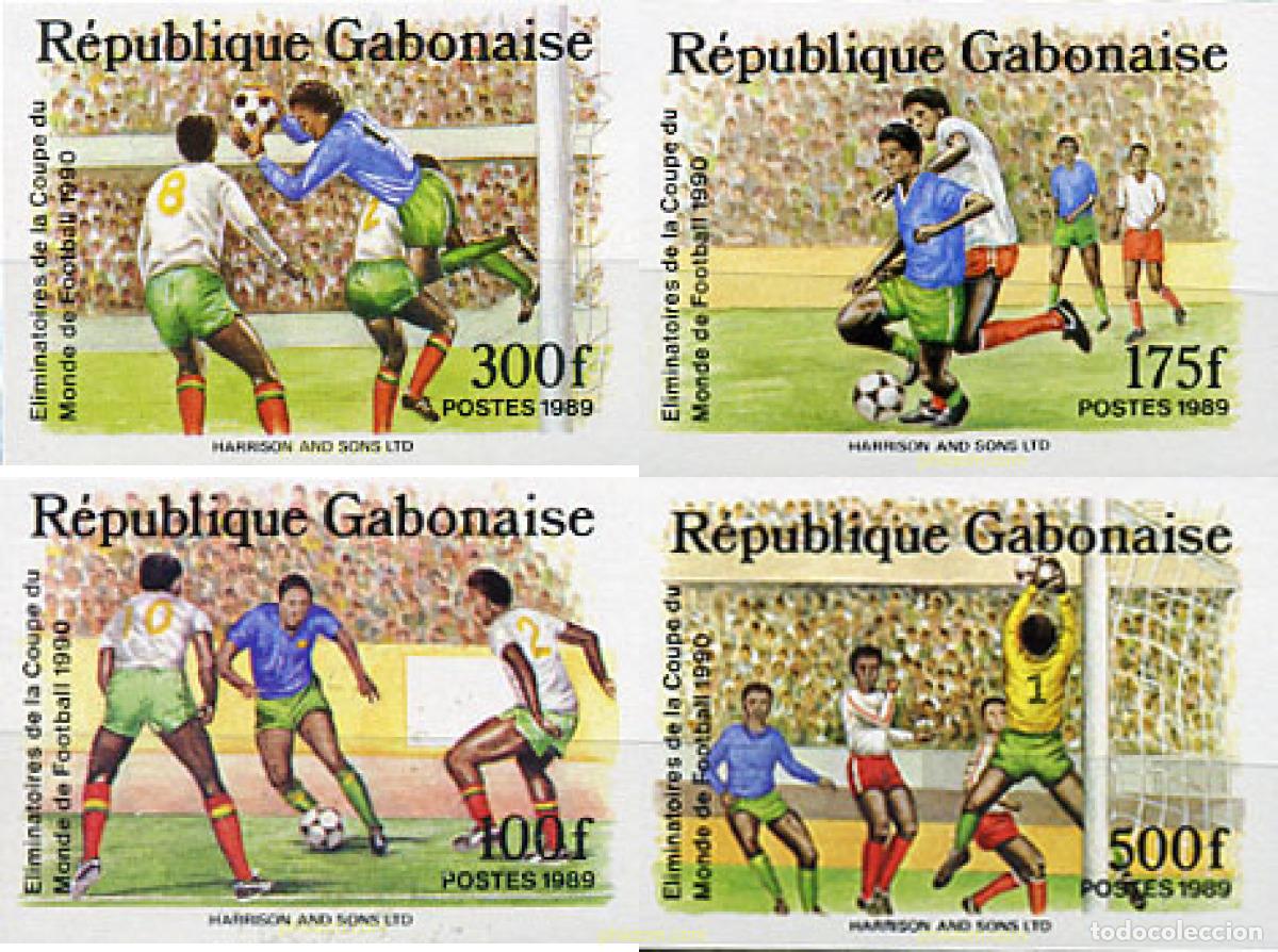 Sellos: 14654 MNH GABON 1989 ELIMINATORIAS DE LA COPA DEL MUNDO DE FUTBOL. ITALIA-90