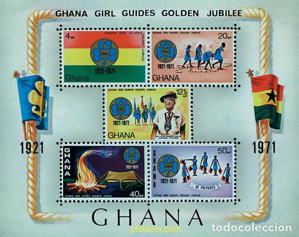 Sellos: 38205 MNH GHANA 1971 50 ANIVERSARIO DEL ESCULTISMO FEMENINO EN GHANA
