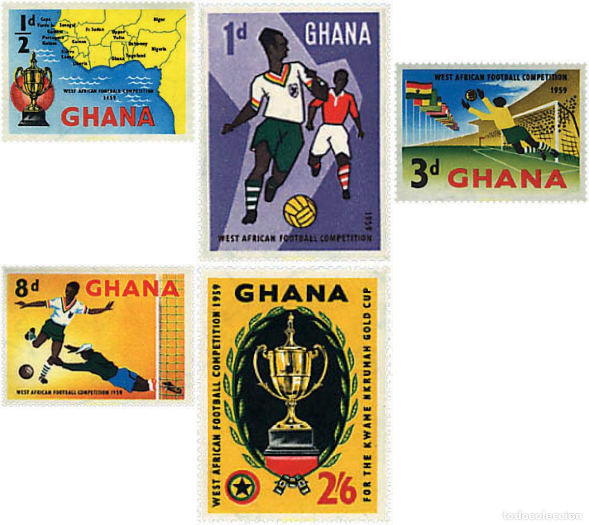 Sellos: 276984 HINGED GHANA 1959 CAMPEONATO DE FUTBOL DEL OESTE-AFRICANO