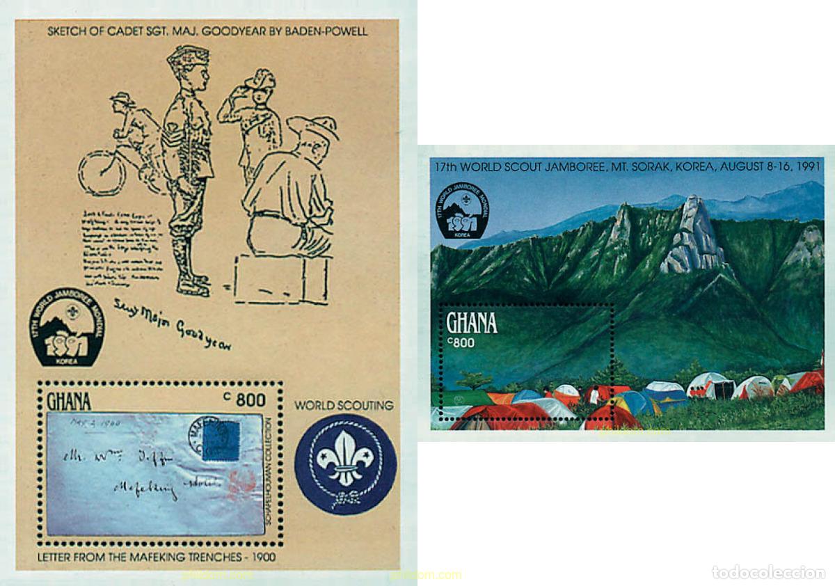 Sellos: 89523 MNH GHANA 1991 50 ANIVERSARIO DE LA MUERTE DE LORD BADEN-POWELL