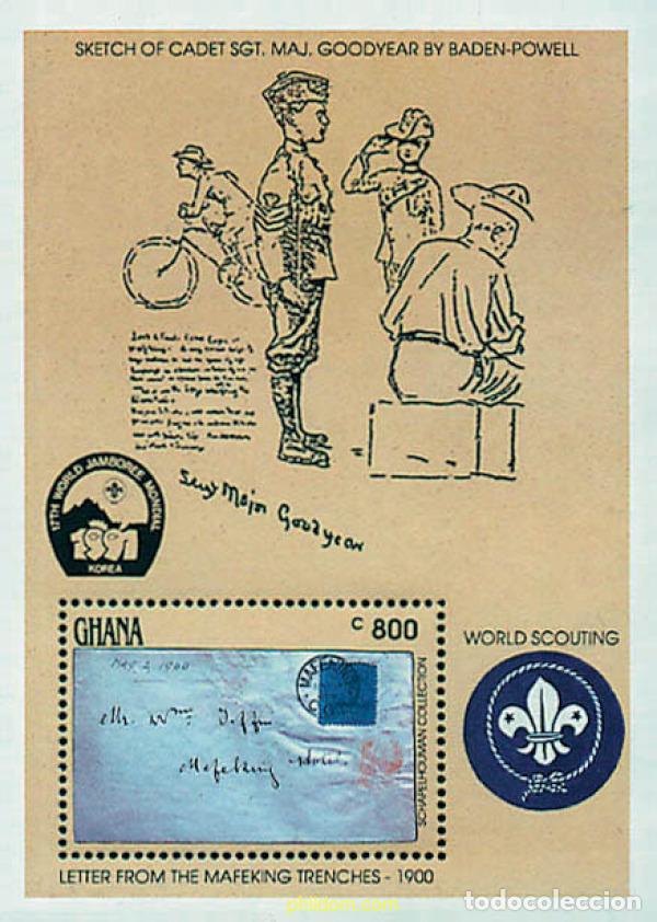 Sellos: 253957 MNH GHANA 1991 50 ANIVERSARIO DE LA MUERTE DE LORD BADEN-POWELL