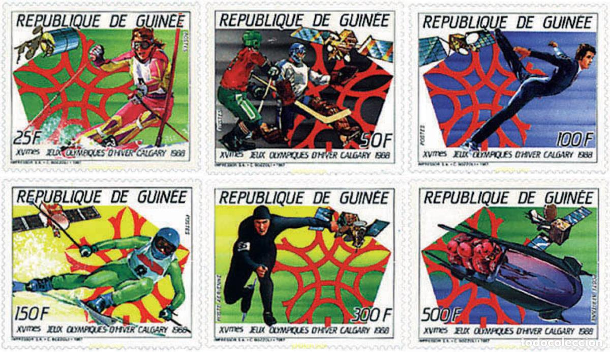 Sellos: 70832 MNH GUINEA 1987 15 JUEGOS OLIMPICOS INVIERNO CALGARY 1988