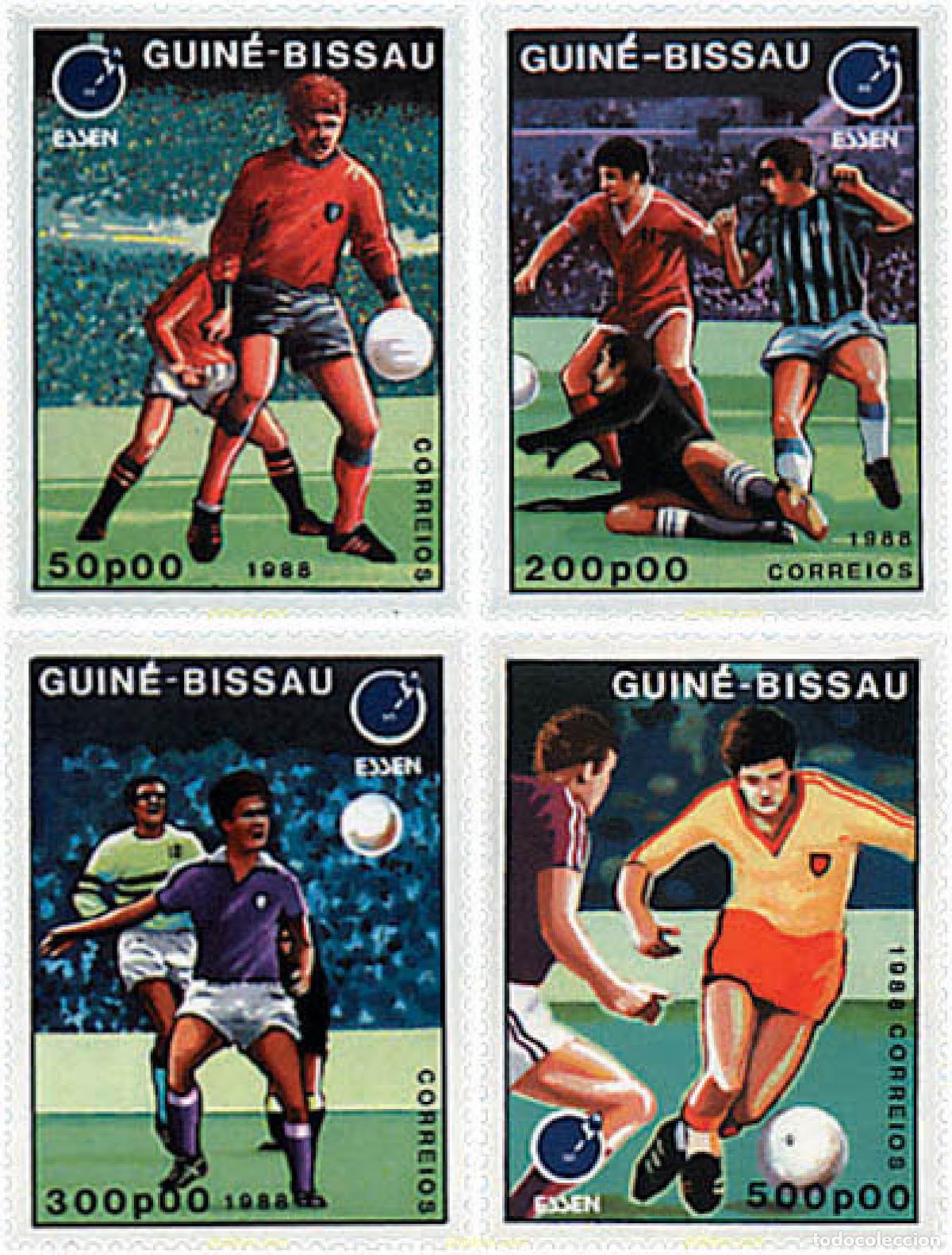 Sellos: 355295 MNH GUINEA BISSAU 1988 ESSEN 88. EXPOSICION FILATELICA INTERNACIONAL. COPA DE EUROPA DE FUTB