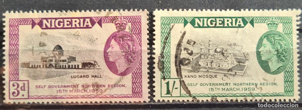 Sellos: Serie completa de sellos usados de Nigeria 1959: Gobierno aut&oacute;nomo de la regi&oacute;n Norte
