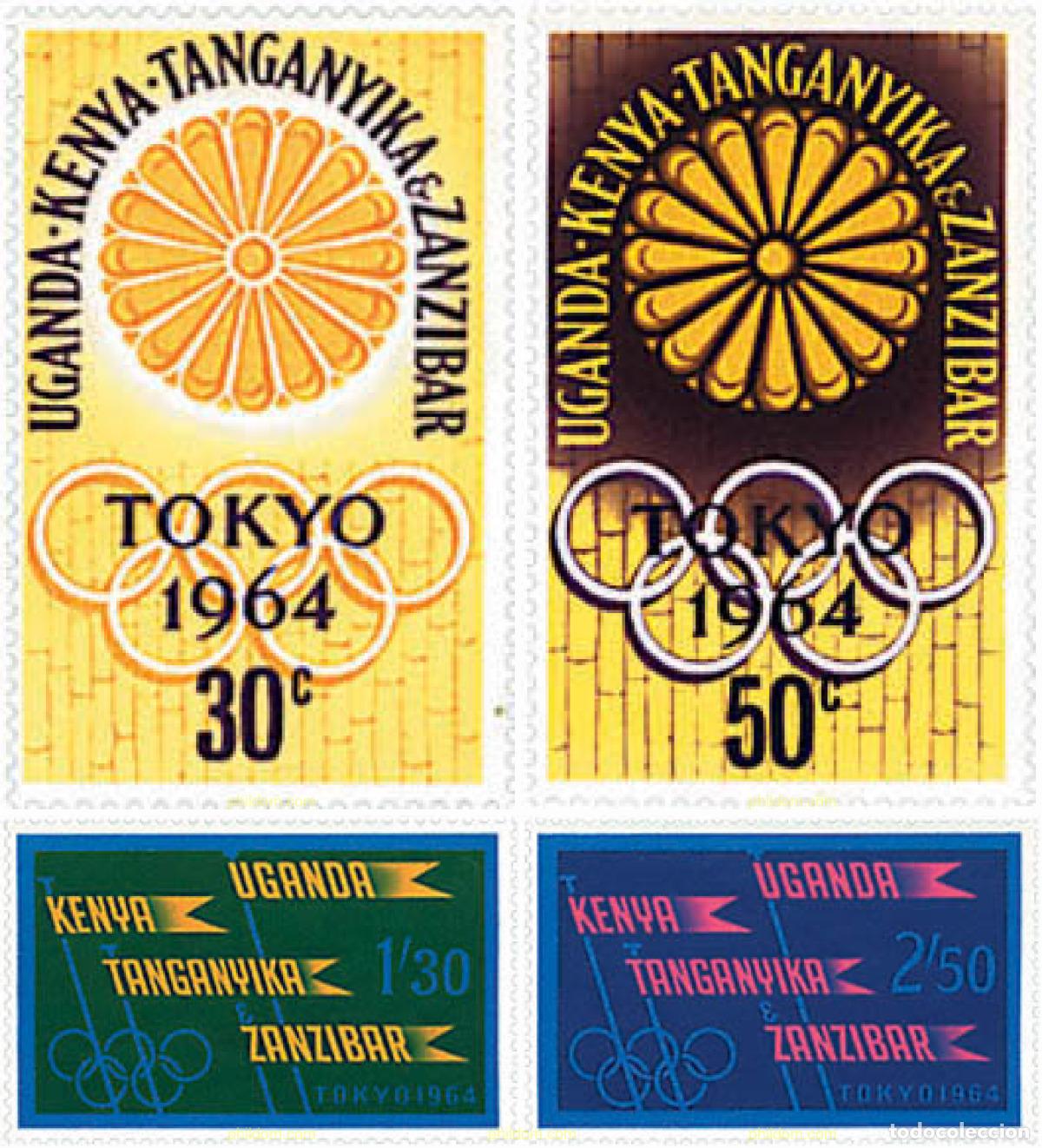 Sellos: 38905 MNH ESTE AFRICANO 1964 18 JUEGOS OLIMPICOS VERANO TOKIO 1964