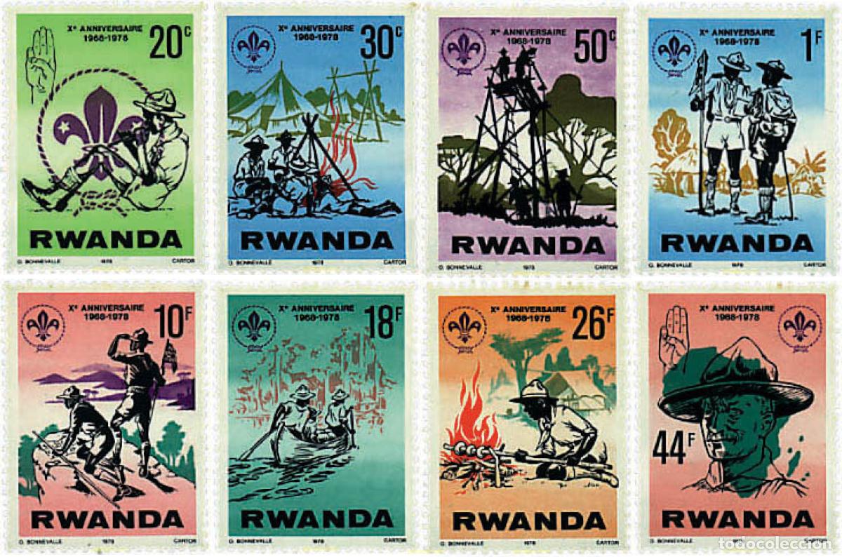Sellos: 47955 MNH RUANDA 1978 10 ANIVERSARIO DEL ESCULTISMO EN RUANDA