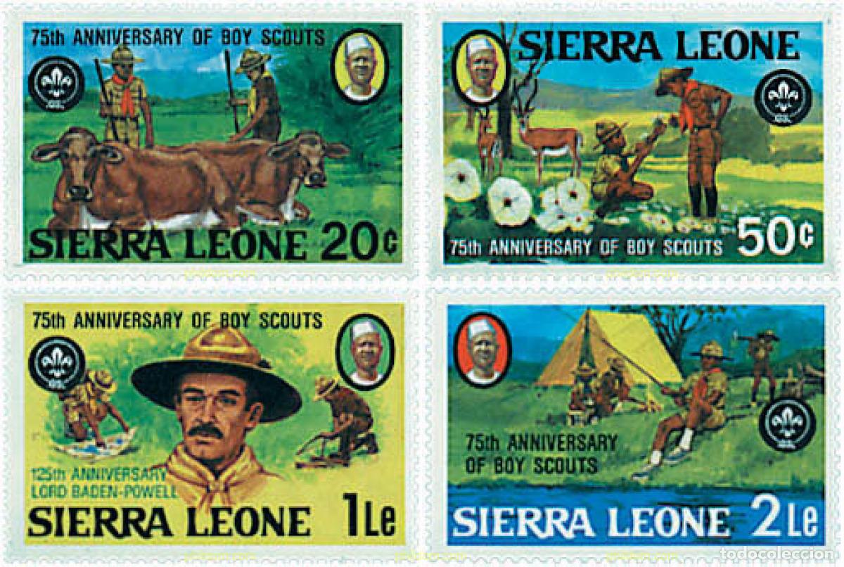 Francobolli: 38446 MNH SIERRA LEONA 1982 75 ANIVERSARIO DEL ESCULTISMO