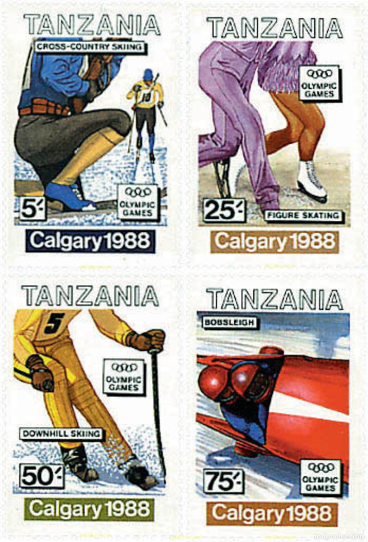 Sellos: 71735 MNH TANZANIA 1988 15 JUEGOS OLIMPICOS INVIERNO CALGARY 1988