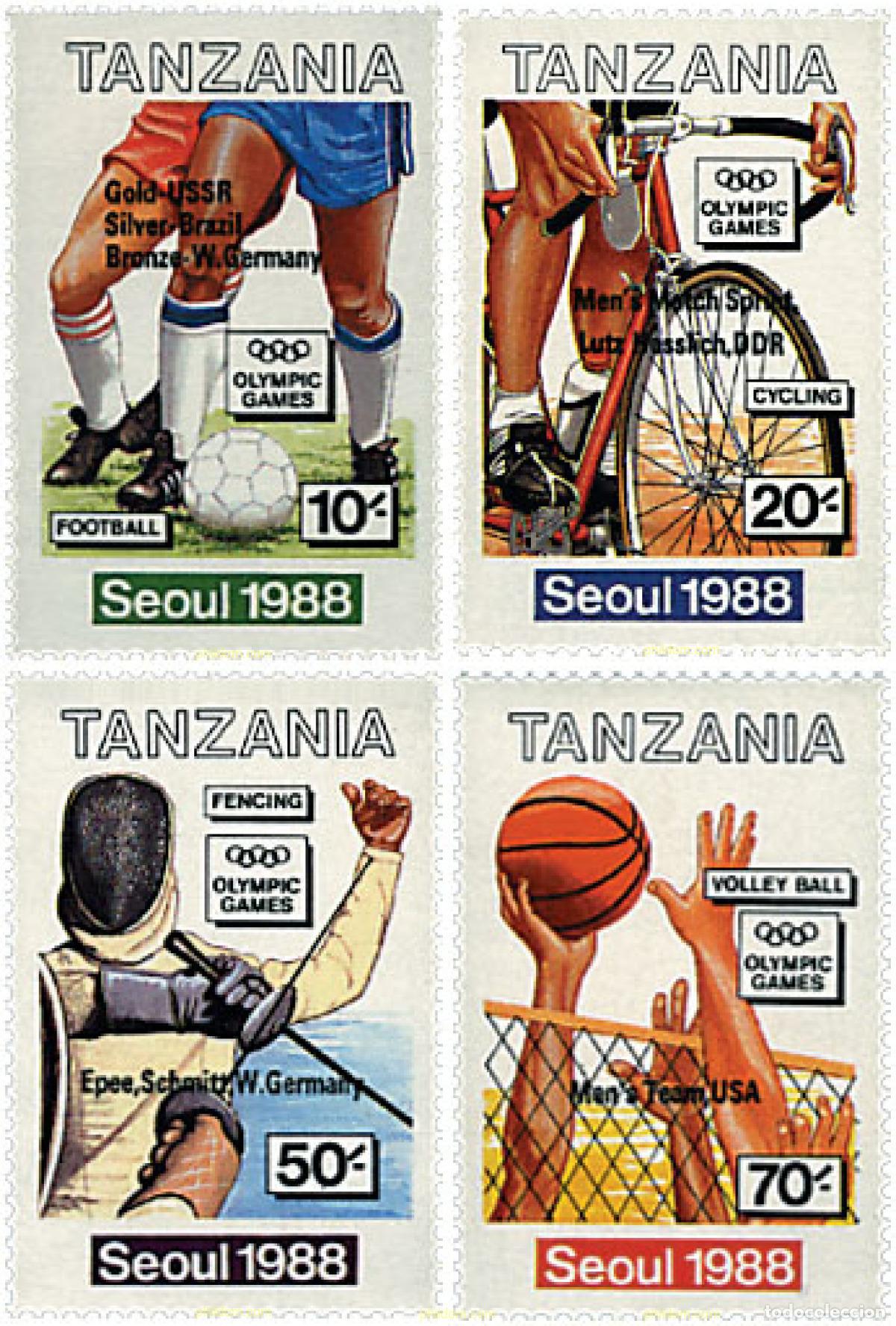 Sellos: 40055 MNH TANZANIA 1989 24 JUEGOS OLIMPICOS VERANO SEUL 1988