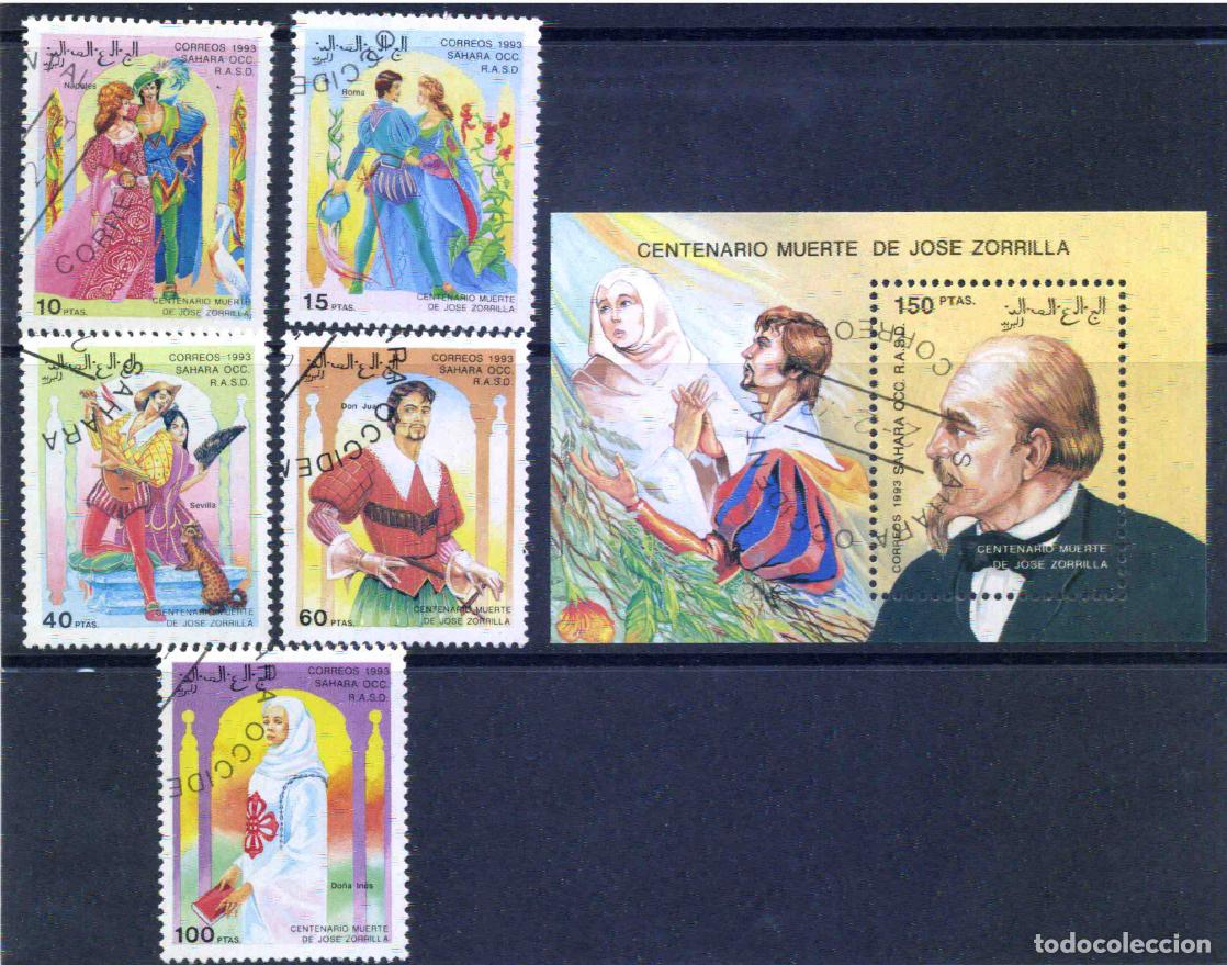 Sellos: RASD - Sahara Occ. 1993 Centenario de la muerte de Zorrilla