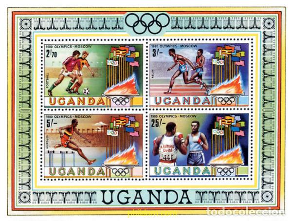 Timbres: 40203 MNH UGANDA 1980 22 JUEGOS OLIMPICOS VERANO MOSCU 1980