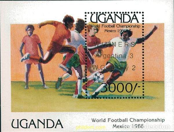 Sellos: 54449 MNH UGANDA 1986 COPA DEL MUNDO DE FUTBOL. MEXICO-86