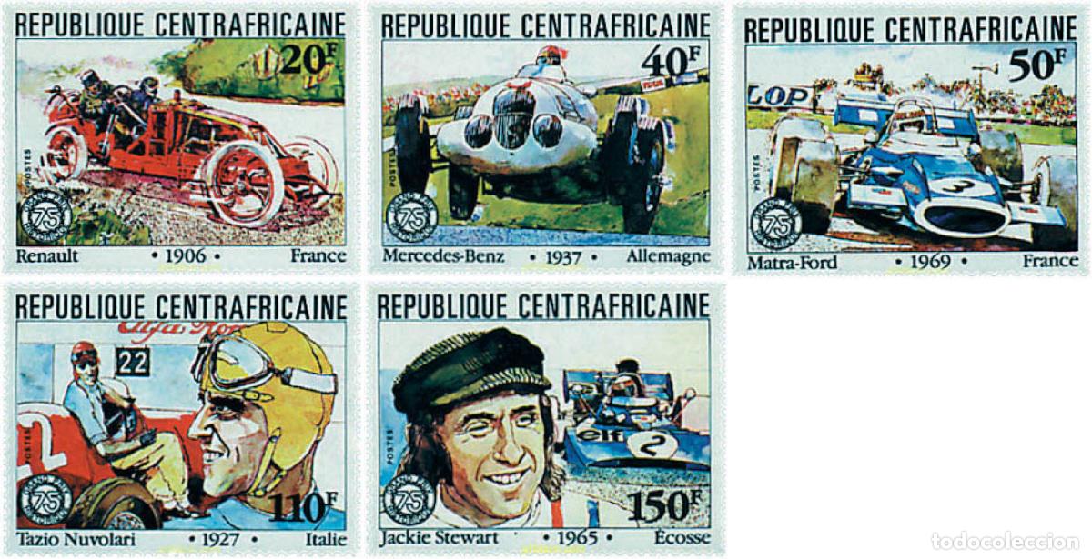 Sellos: 46320 MNH CENTROAFRICANA 1981 75 ANIVERSARIO DEL GRAN PREMIO DE FRANCIA