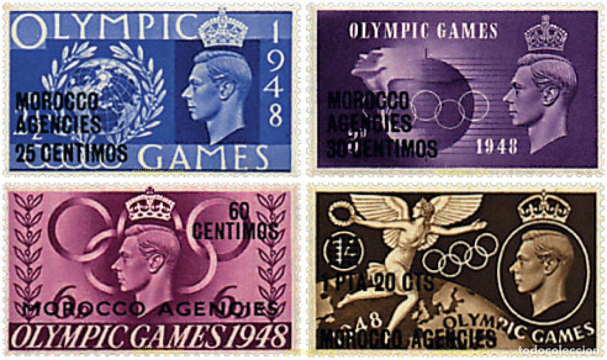 Sellos: 29188 MNH MARRUECOS Agencia Britanica 1948 14 JUEGOS OLIMPICOS VERANO LONDRES 1948