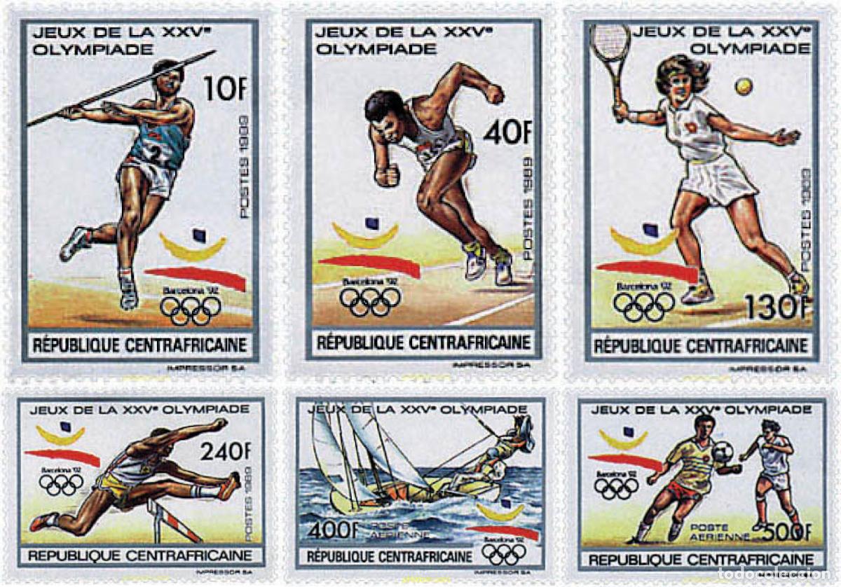 Sellos: 68101 MNH CENTROAFRICANA 1990 25 JUEGOS OLIMPICOS VERANO BARCELONA 1992