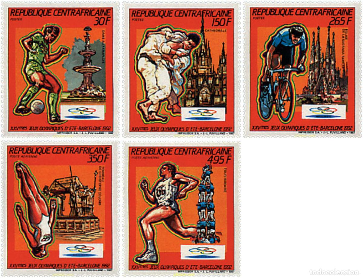 Sellos: 79498 MNH CENTROAFRICANA 1987 25 JUEGOS OLIMPICOS VERANO BARCELONA 1992