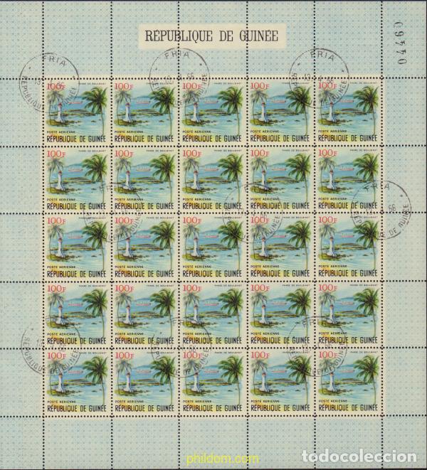 Sellos: 370379 USED GUINEA 1966 PAISAJES